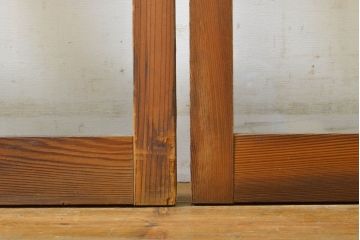 アンティーク建具　大正ロマンの雰囲気香るガラス窓2枚セット(引き戸、ガラス戸、建具)(R-062730)