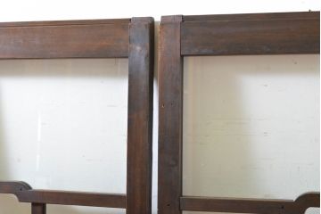 アンティーク建具　大正ロマン　ノスタルジックな雰囲気を醸し出すガラス窓2枚セット(引き戸、ガラス戸、建具)(R-062731)
