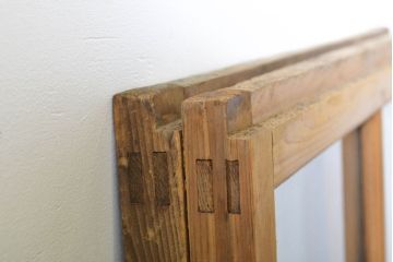 アンティーク建具　大正ロマン　ノスタルジックな雰囲気を醸し出すガラス窓2枚セット(引き戸、ガラス戸、建具)(R-062732)