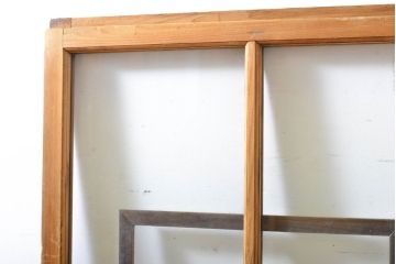 アンティーク建具　大正ロマン　ノスタルジックな雰囲気を醸し出すガラス窓2枚セット(引き戸、ガラス戸、建具)(R-062732)