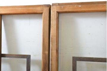 アンティーク建具　大正ロマン　ノスタルジックな雰囲気を醸し出すガラス窓2枚セット(引き戸、ガラス戸、建具)(R-062732)