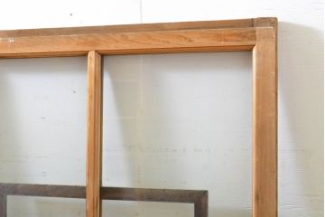 アンティーク建具　大正ロマン　ノスタルジックな雰囲気を醸し出すガラス窓2枚セット(引き戸、ガラス戸、建具)(R-062732)