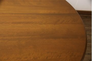 和製ビンテージ　北海道民芸家具　希少な絶版品!!特大サイズのラウンドダイニングテーブル(丸テーブル、ラウンドテーブル、4人掛け、6人掛け、ヴィンテージ)(R-062733)