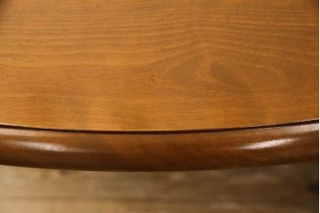 和製ビンテージ　北海道民芸家具　希少な絶版品!!特大サイズのラウンドダイニングテーブル(丸テーブル、ラウンドテーブル、4人掛け、6人掛け、ヴィンテージ)(R-062733)