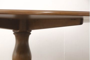 和製ビンテージ　北海道民芸家具　希少な絶版品!!特大サイズのラウンドダイニングテーブル(丸テーブル、ラウンドテーブル、4人掛け、6人掛け、ヴィンテージ)(R-062733)