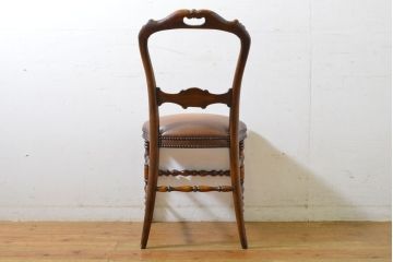 中古　美品　イギリス高級家具　THEODORE ALEXANDER(セオドア・アレキサンダー)　挽物脚が目を惹く!クラシカルなデザインがおしゃれなダイニングチェア(椅子)(R-062735)