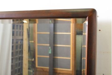 中古　北海道民芸家具　落ち着きのある大人の空間を演出するドレッサー&スツールセット(鏡台、化粧台)(R-062736)