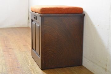 中古　北海道民芸家具　落ち着きのある大人の空間を演出するドレッサー&スツールセット(鏡台、化粧台)(R-062736)