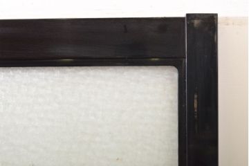 アンティーク建具　総漆塗り　腰板欅(ケヤキ)　プレスガラス入り!!レトロな空間を引き立たせるガラス戸2枚セット(引き戸、建具)(R-062739)
