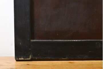 アンティーク建具　漆塗り　明治期より歴史を刻んだ風合いが魅力の帯戸2枚セット(引き戸、板戸、玄関戸、建具)(R-062743)