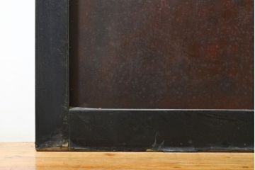 アンティーク建具　漆塗り　明治期より歴史を刻んだ風合いが魅力の帯戸2枚セット(引き戸、板戸、玄関戸、建具)(R-062743)