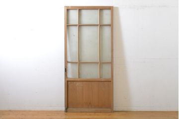 アンティーク建具　昭和レトロな雰囲気漂うガラス戸1枚(引き戸、建具)(R-062744)
