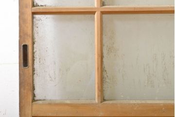 アンティーク建具　昭和レトロな雰囲気漂うガラス戸1枚(引き戸、建具)(R-062744)