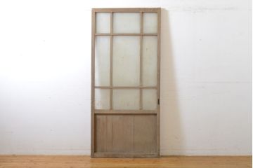 アンティーク建具　昭和レトロな雰囲気漂うガラス戸1枚(引き戸、建具)(R-062744)
