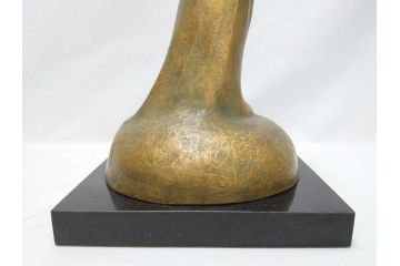南無佛　大内青圃(芸術院全員)作　喜美子鑑　美術品目録付　ブロンズ製　置物(銅像、置き物、ディスプレイ、仏具、共箱付き)(R-062746)