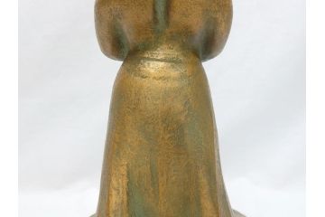 南無佛　大内青圃(芸術院全員)作　喜美子鑑　美術品目録付　ブロンズ製　置物(銅像、置き物、ディスプレイ、仏具、共箱付き)(R-062746)