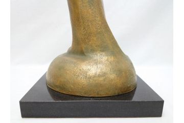南無佛　大内青圃(芸術院全員)作　喜美子鑑　美術品目録付　ブロンズ製　置物(銅像、置き物、ディスプレイ、仏具、共箱付き)(R-062746)