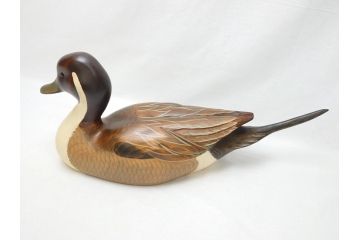 Big Sky Carvers社　Bozeman Montana　USA　ハンドメイド　木製デコイ(水鳥、鴨、カモ、バードカービング、彫刻、絵付師、サイン入り、置物、置き物)(R-062747)