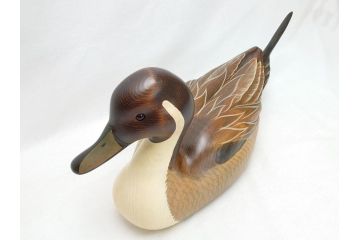 Big Sky Carvers社　Bozeman Montana　USA　ハンドメイド　木製デコイ(水鳥、鴨、カモ、バードカービング、彫刻、絵付師、サイン入り、置物、置き物)(R-062747)