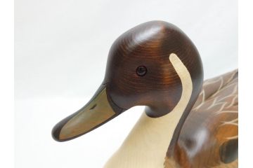 Big Sky Carvers社　Bozeman Montana　USA　ハンドメイド　木製デコイ(水鳥、鴨、カモ、バードカービング、彫刻、絵付師、サイン入り、置物、置き物)(R-062747)