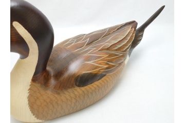 Big Sky Carvers社　Bozeman Montana　USA　ハンドメイド　木製デコイ(水鳥、鴨、カモ、バードカービング、彫刻、絵付師、サイン入り、置物、置き物)(R-062747)
