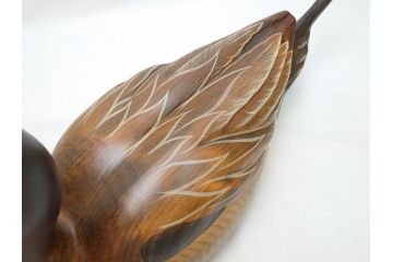 Big Sky Carvers社　Bozeman Montana　USA　ハンドメイド　木製デコイ(水鳥、鴨、カモ、バードカービング、彫刻、絵付師、サイン入り、置物、置き物)(R-062747)