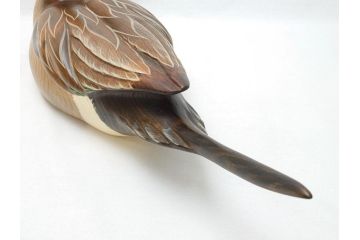 Big Sky Carvers社　Bozeman Montana　USA　ハンドメイド　木製デコイ(水鳥、鴨、カモ、バードカービング、彫刻、絵付師、サイン入り、置物、置き物)(R-062747)
