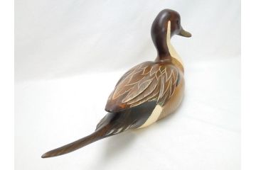 Big Sky Carvers社　Bozeman Montana　USA　ハンドメイド　木製デコイ(水鳥、鴨、カモ、バードカービング、彫刻、絵付師、サイン入り、置物、置き物)(R-062747)
