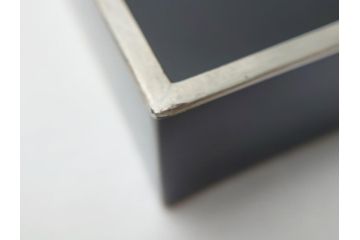 平安象彦　銀縁　木製　蒔絵　純銀水滴　若田石硯(硯箱、共箱付き)(R-062749)
