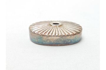 平安象彦　銀縁　木製　蒔絵　純銀水滴　若田石硯(硯箱、共箱付き)(R-062749)