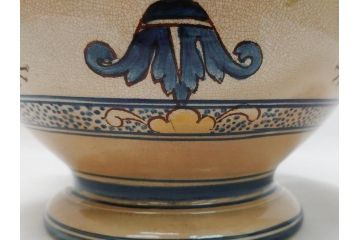 ドイツ　独逸　色絵花文　蓋付き　ジョッキ(ビアマグ、ビールポット、ビールジョッキ、陶器、酒器、共箱付き)(R-062768)