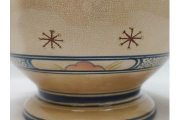 ドイツ　独逸　色絵花文　蓋付き　ジョッキ(ビアマグ、ビールポット、ビールジョッキ、陶器、酒器、共箱付き)(R-062768)
