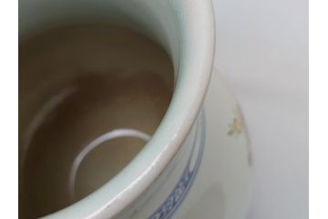 ドイツ　独逸　色絵花文　蓋付き　ジョッキ(ビアマグ、ビールポット、ビールジョッキ、陶器、酒器、共箱付き)(R-062768)