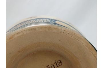 ドイツ　独逸　色絵花文　蓋付き　ジョッキ(ビアマグ、ビールポット、ビールジョッキ、陶器、酒器、共箱付き)(R-062768)