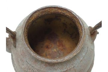 釜師　宮崎寒雉(彦九郎)　江戸中期　金銀象嵌　草花昆虫文　鉄瓶(鐵瓶、茶道具、共箱付き)(R-062770)