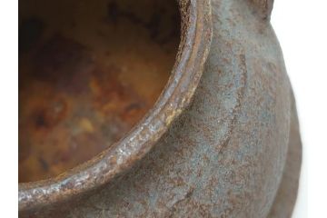 釜師　宮崎寒雉(彦九郎)　江戸中期　金銀象嵌　草花昆虫文　鉄瓶(鐵瓶、茶道具、共箱付き)(R-062770)