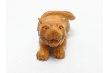 寿康斎　虎　竜　根付2点(トラ、龍、提げ物、共箱付き)(R-062774)