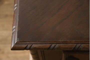 イギリスビンテージ　オーク材　パーケット天板がお洒落!!こだわったデザインの高級プレジデントデスク(両袖デスク、ワークデスク、在宅ワーク、在宅用、机、ヴィンテージ)(R-062781)