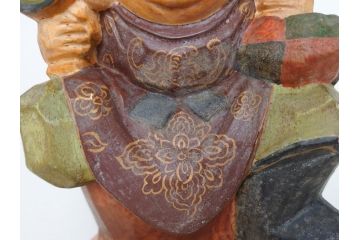 彫刻家　加納鉄哉　木彫り　彩色　古式大黒天像(置物、置き物、仏像、共箱付き)(R-062784)