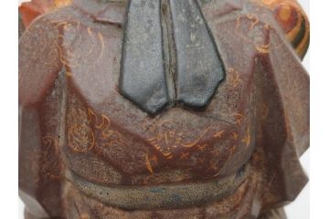 彫刻家　加納鉄哉　木彫り　彩色　古式大黒天像(置物、置き物、仏像、共箱付き)(R-062784)