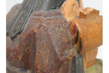 彫刻家　加納鉄哉　木彫り　彩色　古式大黒天像(置物、置き物、仏像、共箱付き)(R-062784)