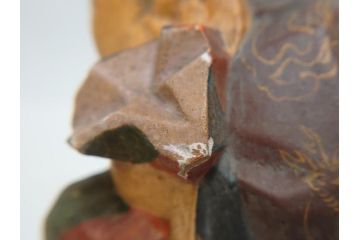 彫刻家　加納鉄哉　木彫り　彩色　古式大黒天像(置物、置き物、仏像、共箱付き)(R-062784)