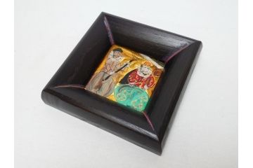 画工人　民画家　詩書墨彩画家　渡辺俊明　南蛮人渡来　ガラス絵(額装、絵画)(R-062788)