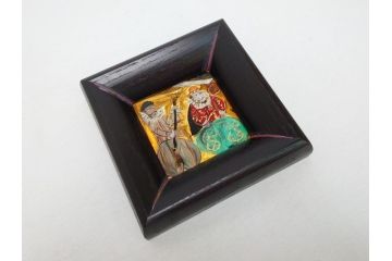 画工人　民画家　詩書墨彩画家　渡辺俊明　南蛮人渡来　ガラス絵(額装、絵画)(R-062788)
