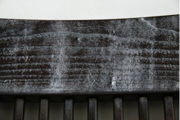 中古　美品　広島県　博永家具　漆塗り　便利な収納付き!!シックな色合いと和モダンデザインが魅力的な囲炉裏テーブルセット(ダイニングテーブル、ラウンドテーブル、4人掛け、4P、ダイニングチェア、板座チェア、椅子、イス、いす、食卓、木製火鉢)(定価約130万円)(R-062789)