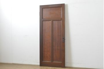 アンティーク建具　上手物!!　枠ナラ材　濃い木色で落ち着きのある空間を演出するドア1枚(扉、木製ドア、建具)(R-062802)