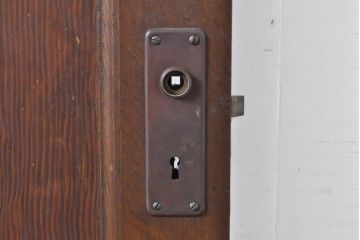 アンティーク建具　上手物!!　枠ナラ材　濃い木色で落ち着きのある空間を演出するドア1枚(扉、木製ドア、建具)(R-062802)