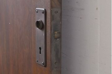 アンティーク建具　上手物!!　枠ナラ材　濃い木色で落ち着きのある空間を演出するドア1枚(扉、木製ドア、建具)(R-062802)
