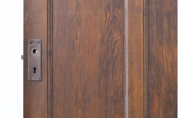 アンティーク建具　上手物!!　枠ナラ材　濃い木色で落ち着きのある空間を演出するドア1枚(扉、木製ドア、建具)(R-062802)