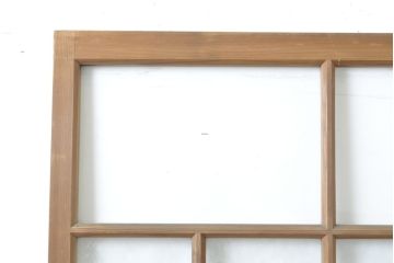 アンティーク建具　結霜・ゆらゆらクリアガラス　シンプルなデザインでお部屋に取り入れやすいガラス戸2枚セット(引き戸)(R-062803)